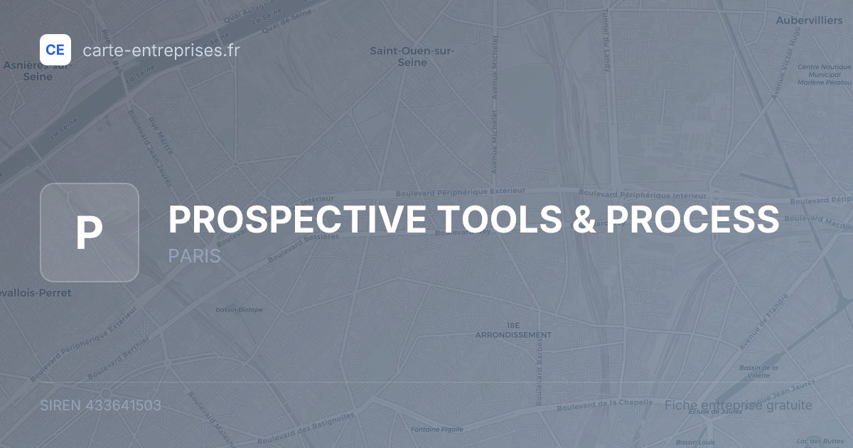 PROSPECTIVE TOOLS & PROCESS — 433641503 — fiche entreprise