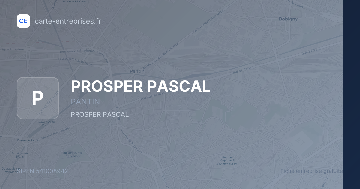 PROSPER PASCAL — 541008942 — fiche entreprise