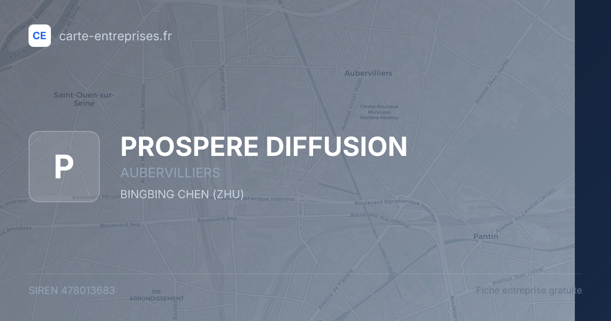 PROSPERE DIFFUSION — 478013683 — fiche entreprise