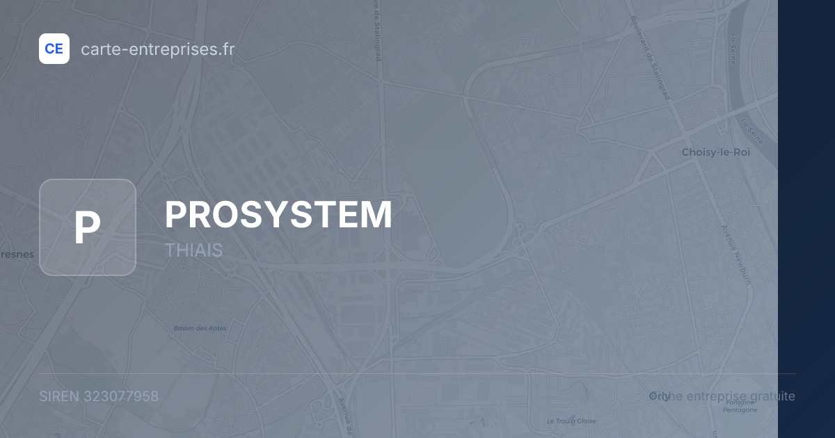 PROSYSTEM — 323077958 — fiche entreprise