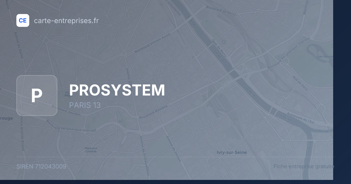 PROSYSTEM — 712043009 — fiche entreprise