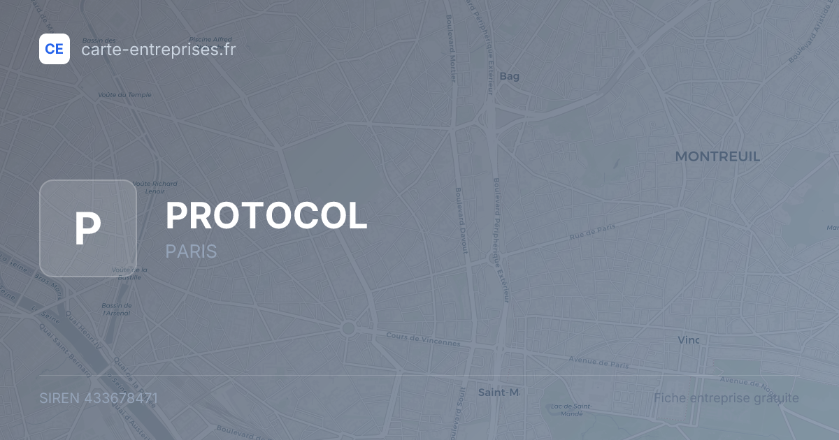 PROTOCOL — 433678471 — fiche entreprise