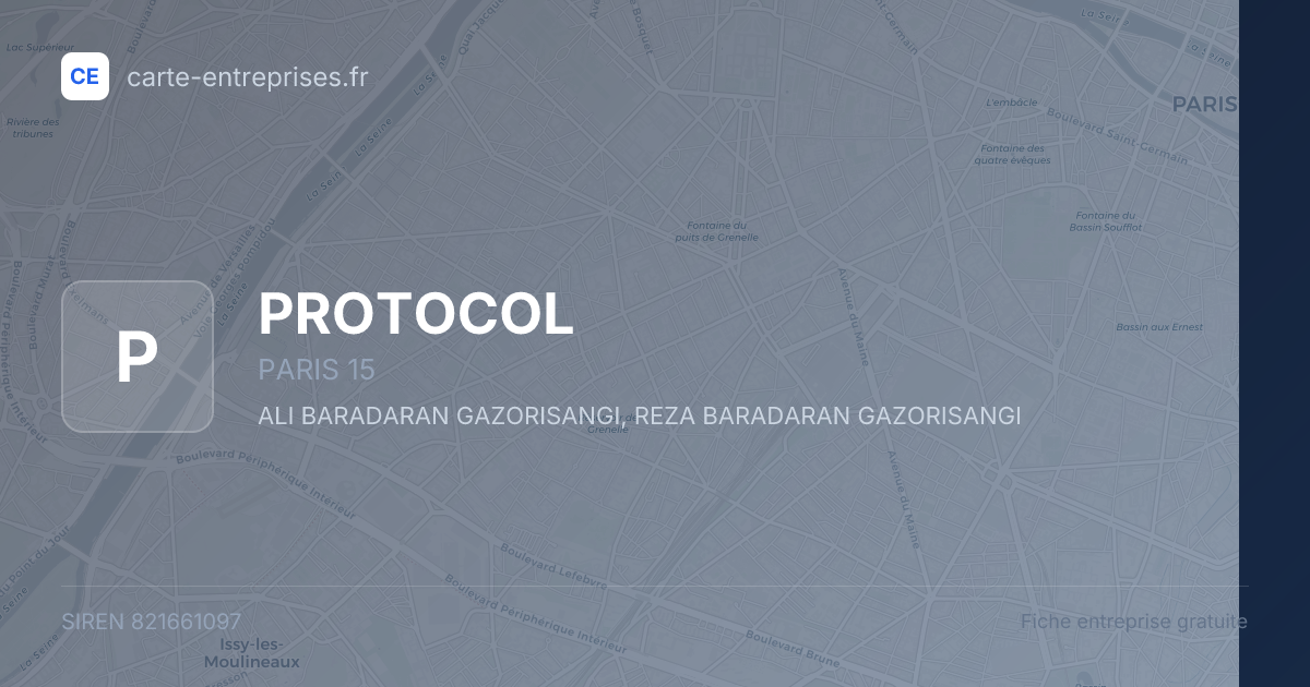 PROTOCOL — 821661097 — fiche entreprise