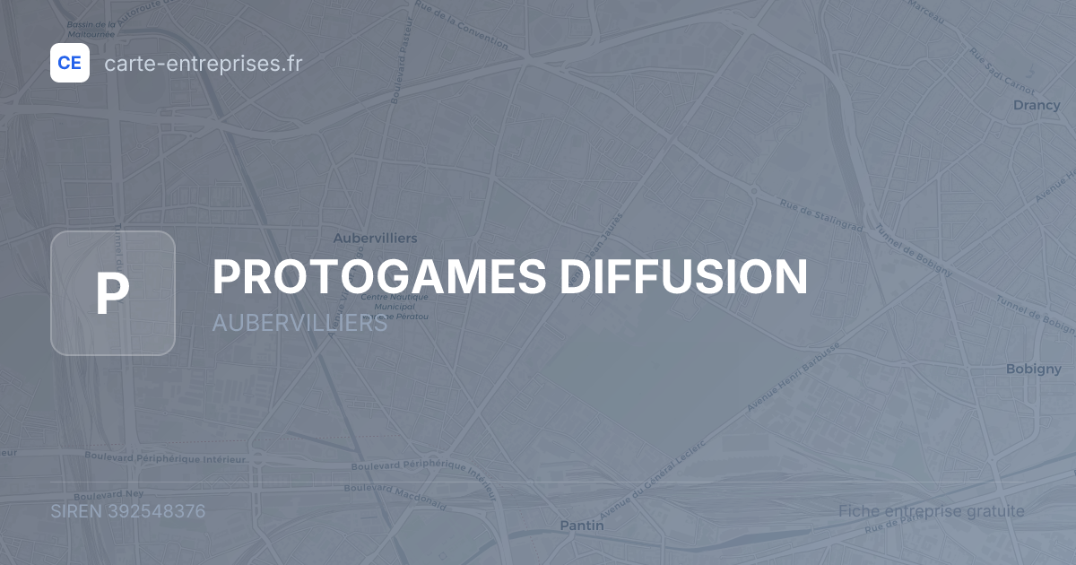 PROTOGAMES DIFFUSION — 392548376 — fiche entreprise