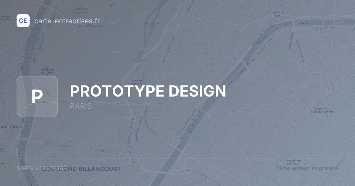 PROTOTYPE DESIGN — 451427363 — fiche entreprise
