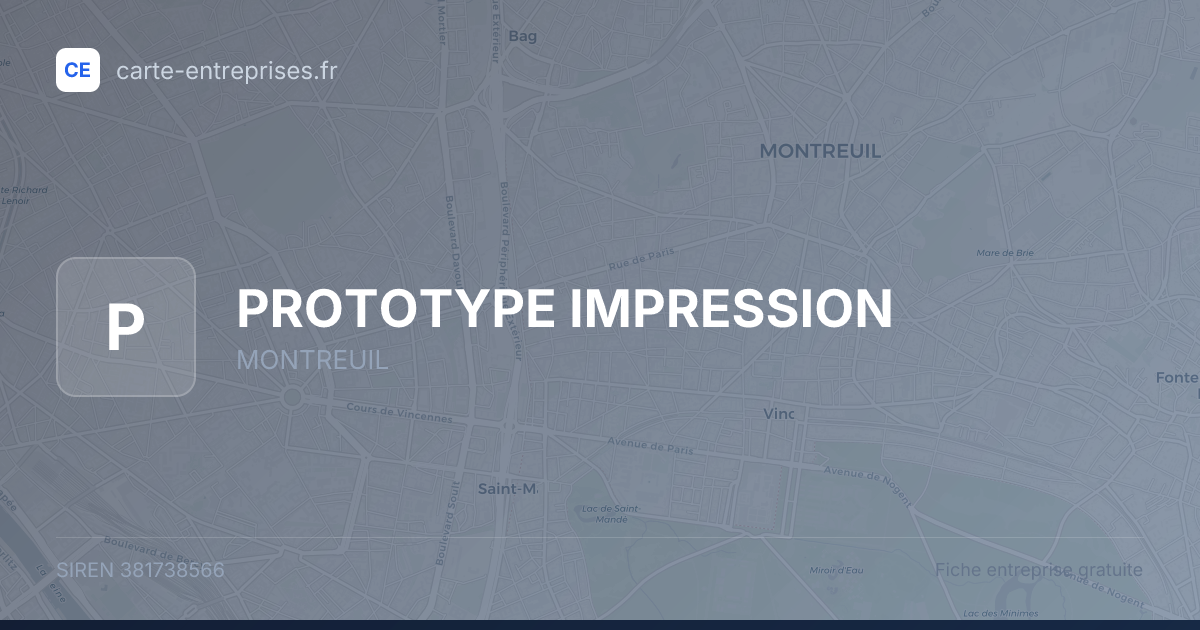 PROTOTYPE IMPRESSION — 381738566 — fiche entreprise