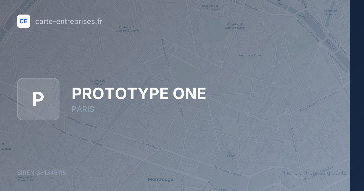 PROTOTYPE ONE — 381345115 — fiche entreprise