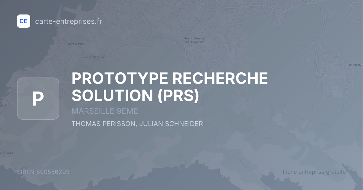 PROTOTYPE RECHERCHE SOLUTION (PRS) — 890556293 — fiche entreprise