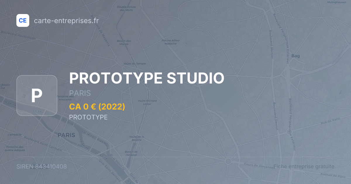 PROTOTYPE STUDIO — 843410408 — fiche entreprise