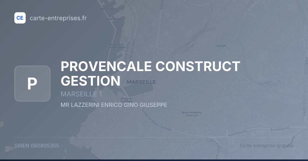 PROVENCALE CONSTRUCT GESTION — 060805355 — fiche entreprise