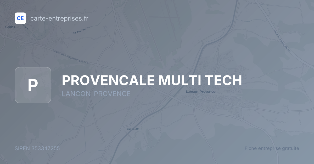 PROVENCALE MULTI TECH — 353347255 — fiche entreprise