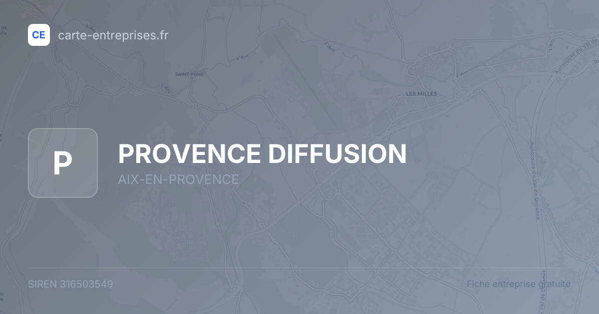 PROVENCE DIFFUSION — 316503549 — fiche entreprise
