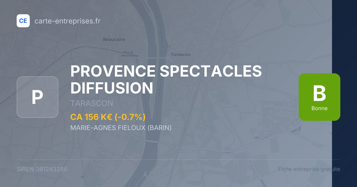PROVENCE SPECTACLES DIFFUSION — 381243286 — fiche entreprise
