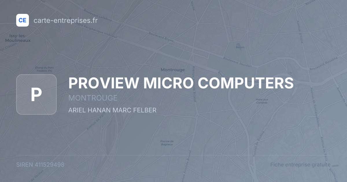 PROVIEW MICRO COMPUTERS — 411529498 — fiche entreprise