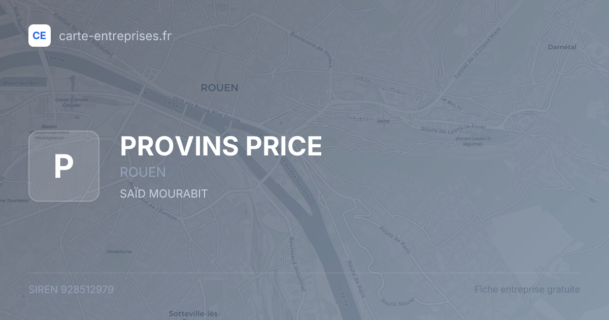 PROVINS PRICE — 928512979 — fiche entreprise