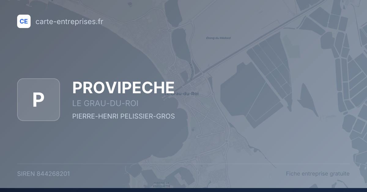 PROVIPECHE — 844268201 — fiche entreprise