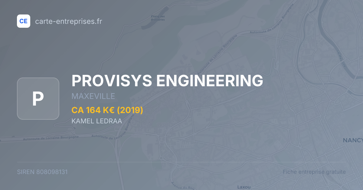 PROVISYS ENGINEERING — 808098131 — fiche entreprise