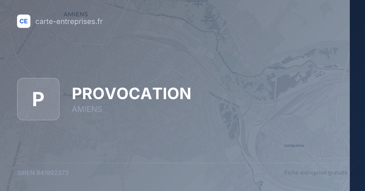 PROVOCATION — 841992373 — fiche entreprise