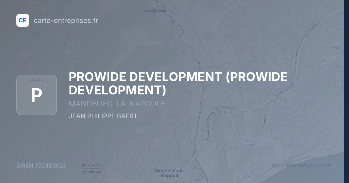PROWIDE DEVELOPMENT — 752483628 — fiche entreprise