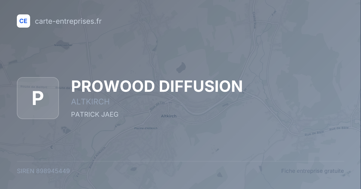 PROWOOD DIFFUSION — 898945449 — fiche entreprise