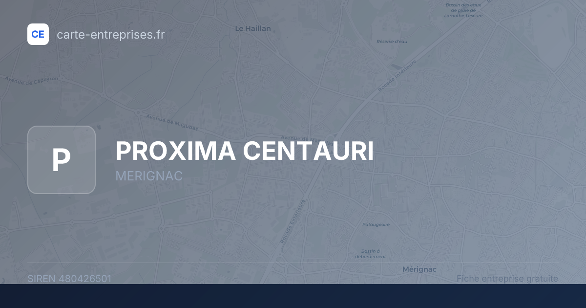 PROXIMA CENTAURI — 480426501 — fiche entreprise