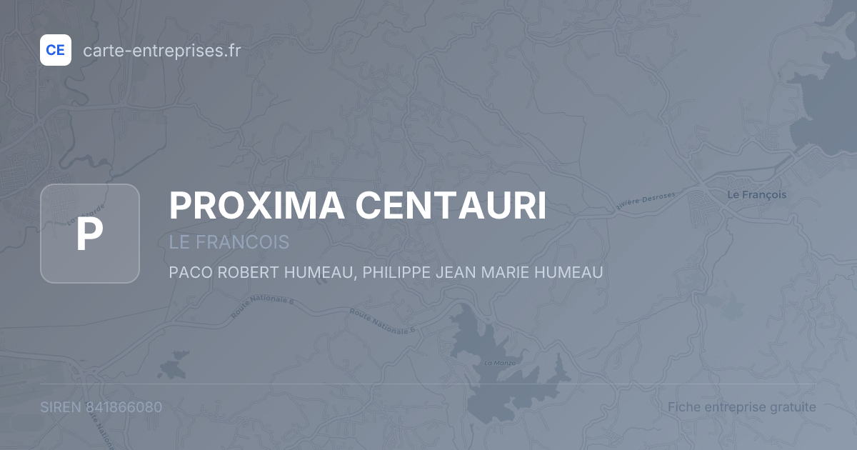 PROXIMA CENTAURI — 841866080 — fiche entreprise