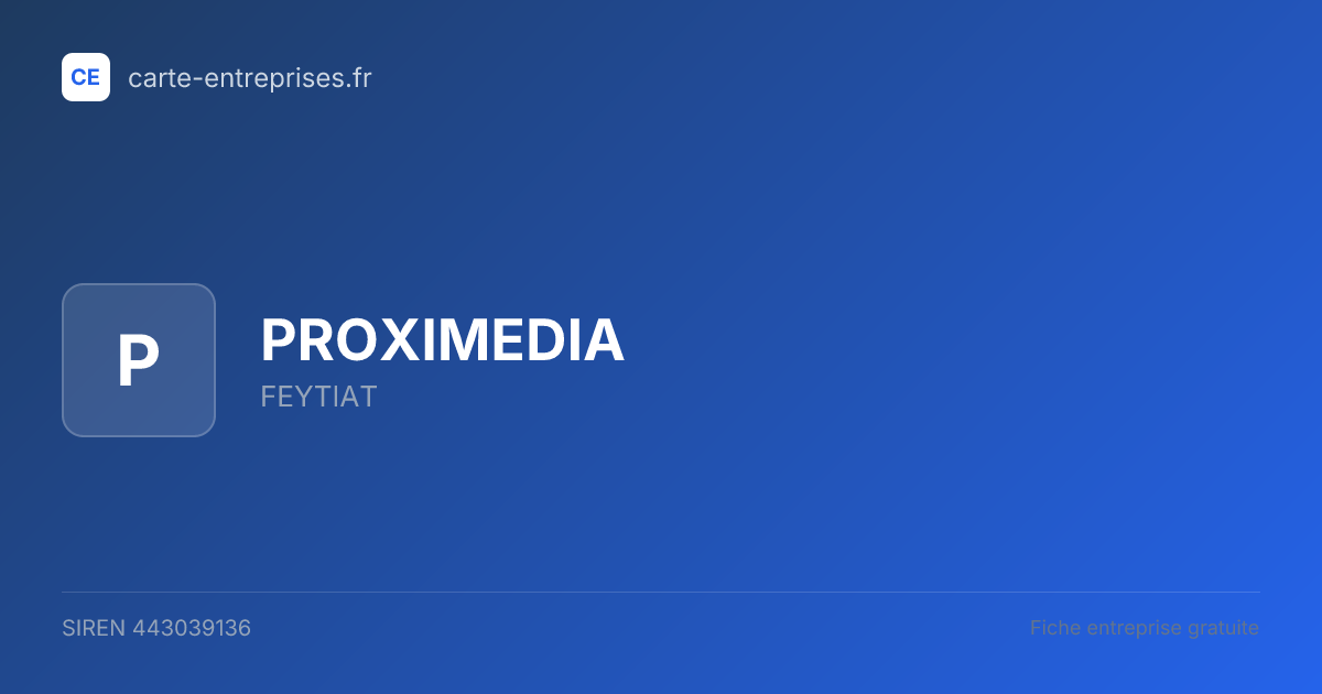 PROXIMEDIA — 443039136 — fiche entreprise