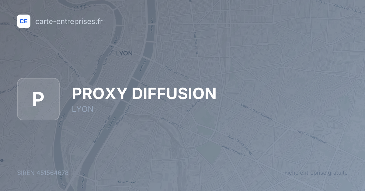 PROXY DIFFUSION — 451564678 — fiche entreprise