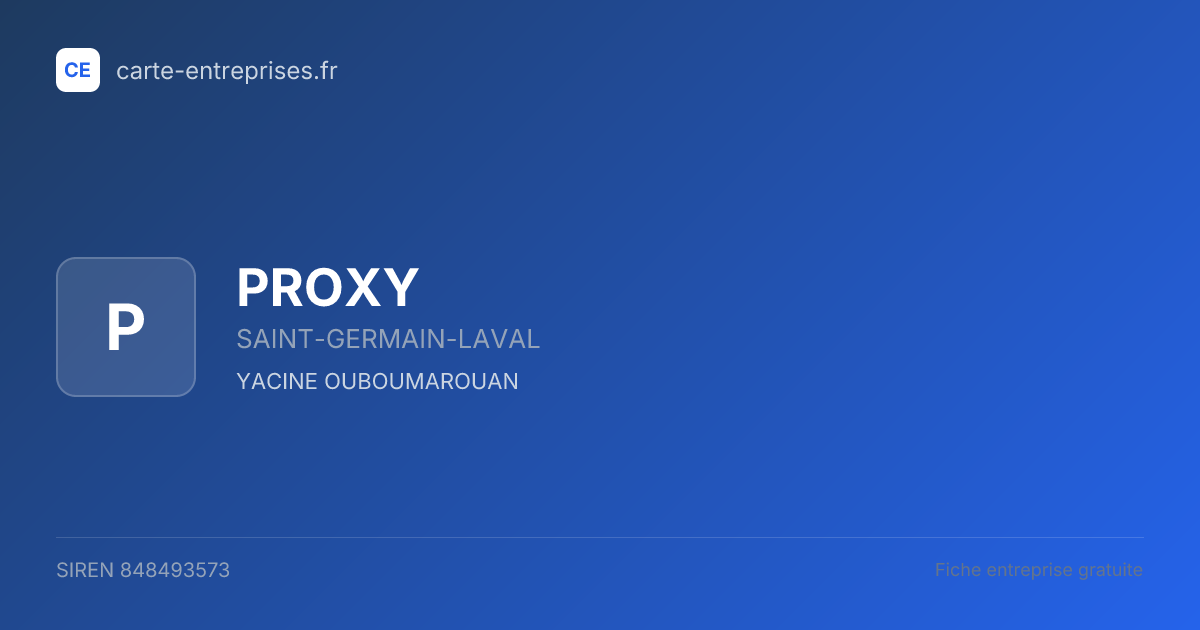 PROXY — 848493573 — fiche entreprise