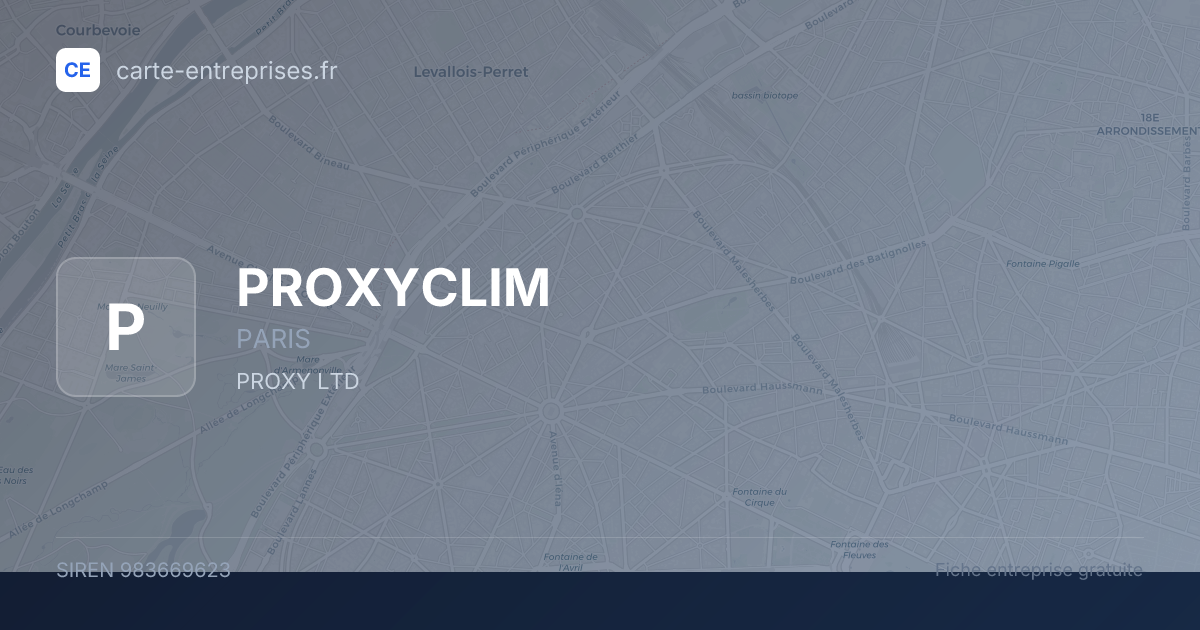 PROXYCLIM — 983669623 — fiche entreprise