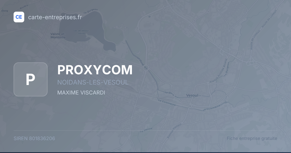 PROXYCOM — 801836206 — fiche entreprise
