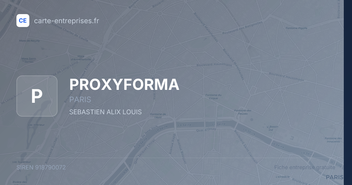 PROXYFORMA — 918790072 — fiche entreprise