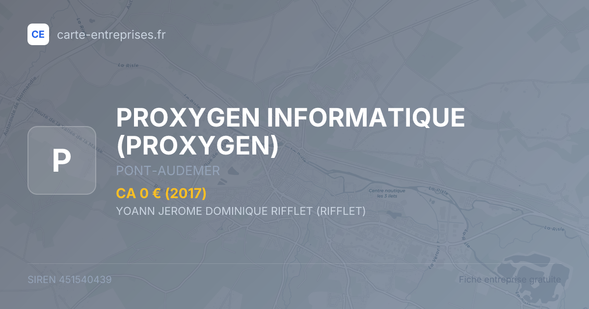 PROXYGEN INFORMATIQUE (PROXYGEN) — 451540439 — fiche entreprise