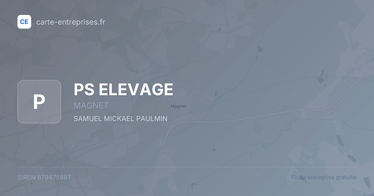 PS ELEVAGE — 879475887 — fiche entreprise