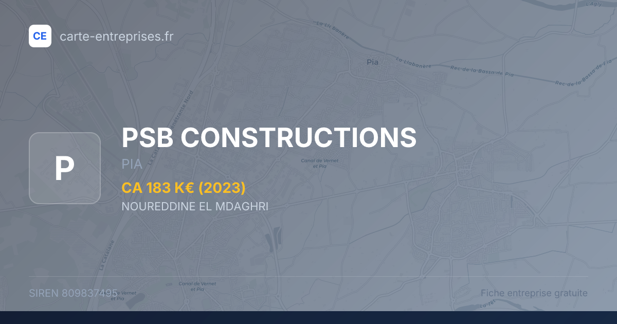 PSB CONSTRUCTIONS — 809837495 — fiche entreprise