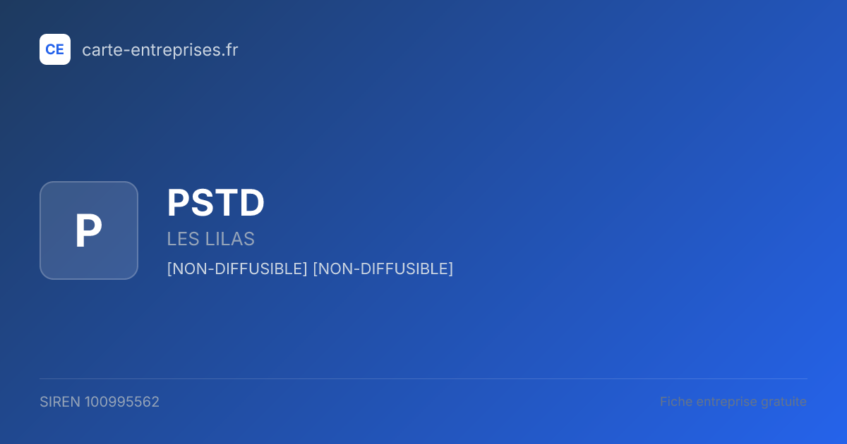 PSTD — 100995562 — fiche entreprise