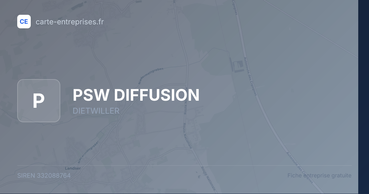 PSW DIFFUSION — 332088764 — fiche entreprise