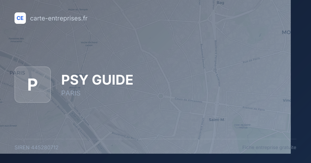 PSY GUIDE — 445280712 — fiche entreprise