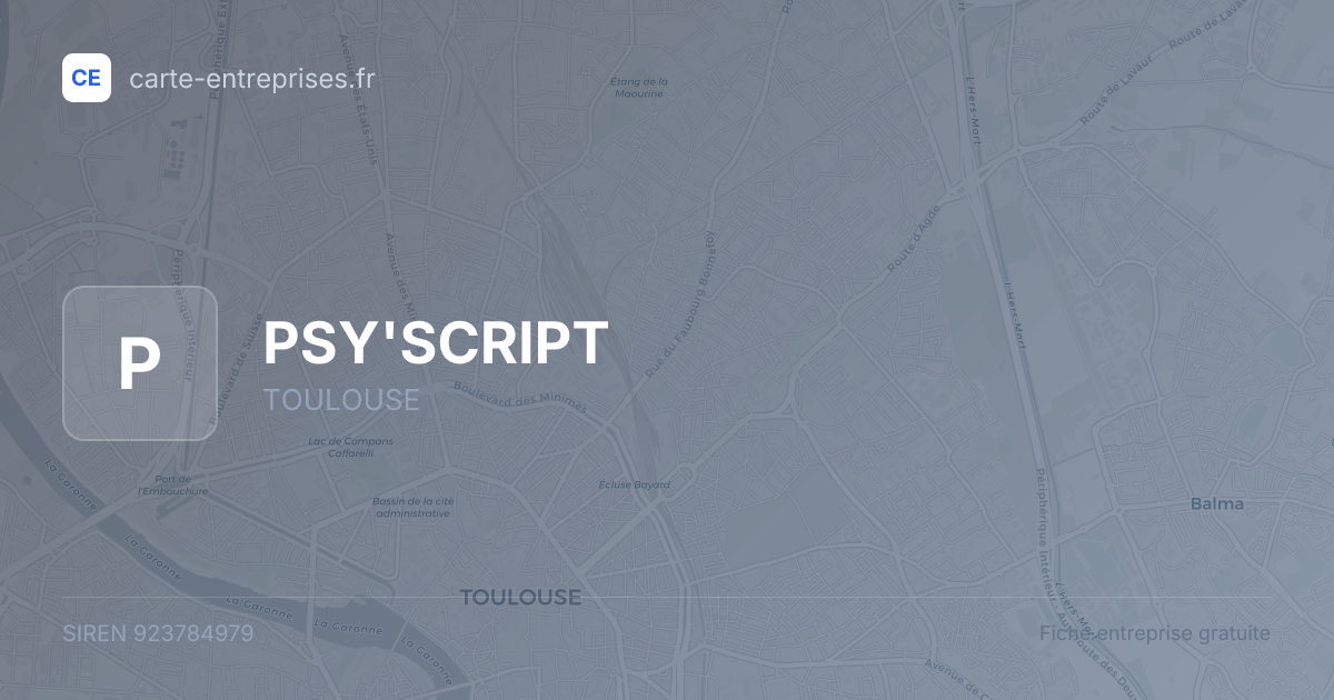 PSY'SCRIPT — 923784979 — fiche entreprise