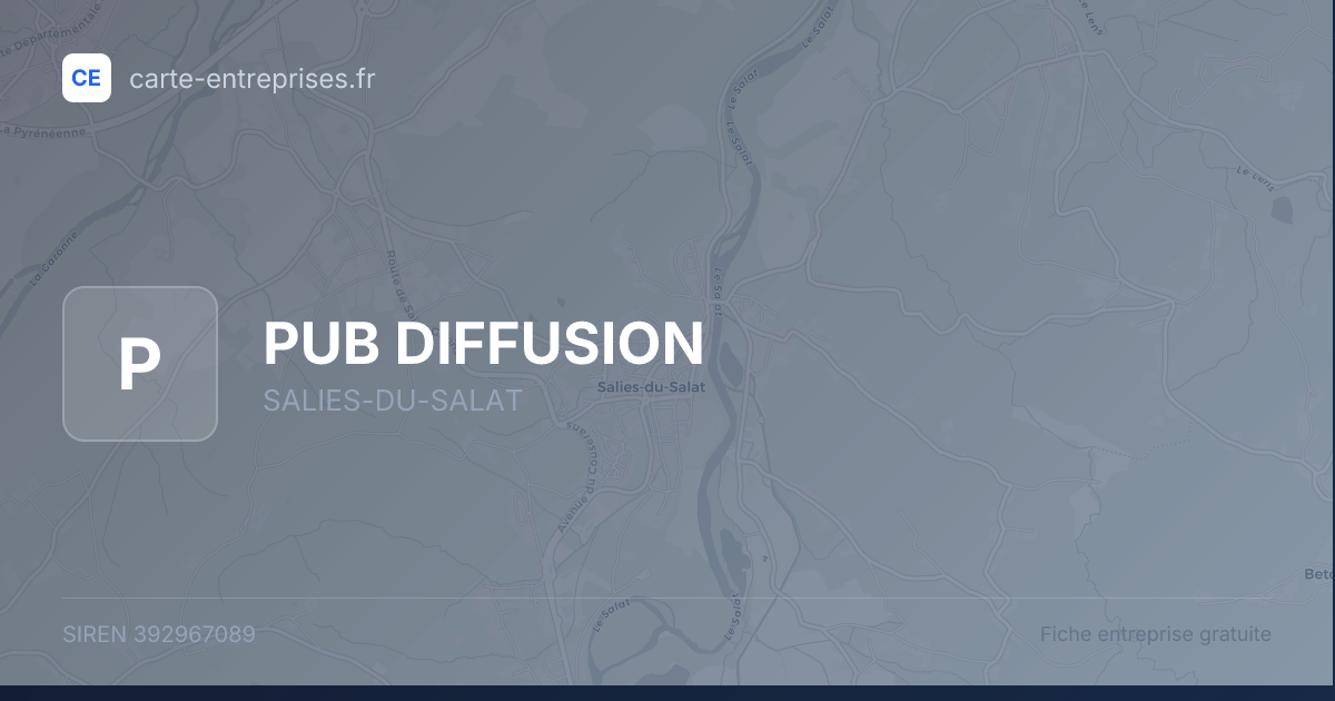 PUB DIFFUSION — 392967089 — fiche entreprise