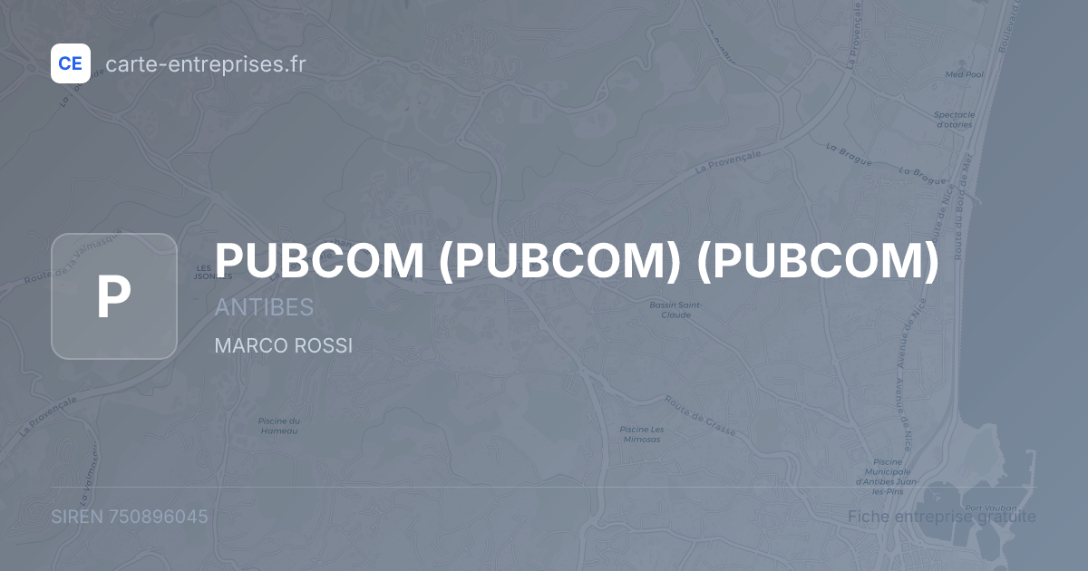 PUBCOM (PUBCOM) (PUBCOM) — 750896045 — fiche entreprise