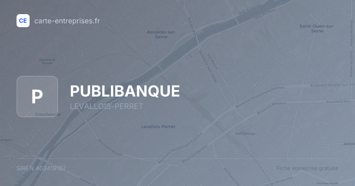 PUBLIBANQUE — 403419187 — fiche entreprise