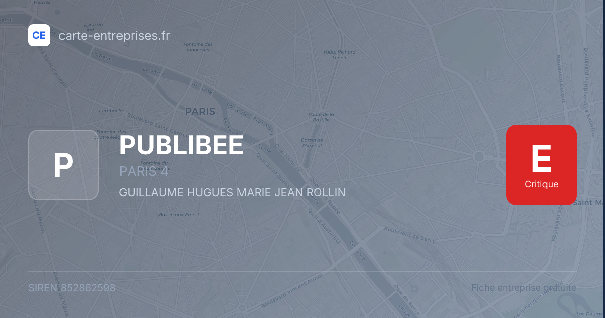 PUBLIBEE — 852862598 — fiche entreprise