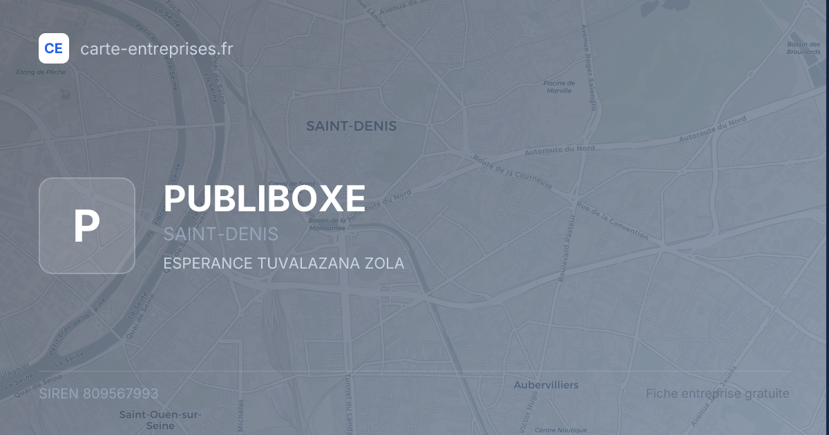 PUBLIBOXE — 809567993 — fiche entreprise