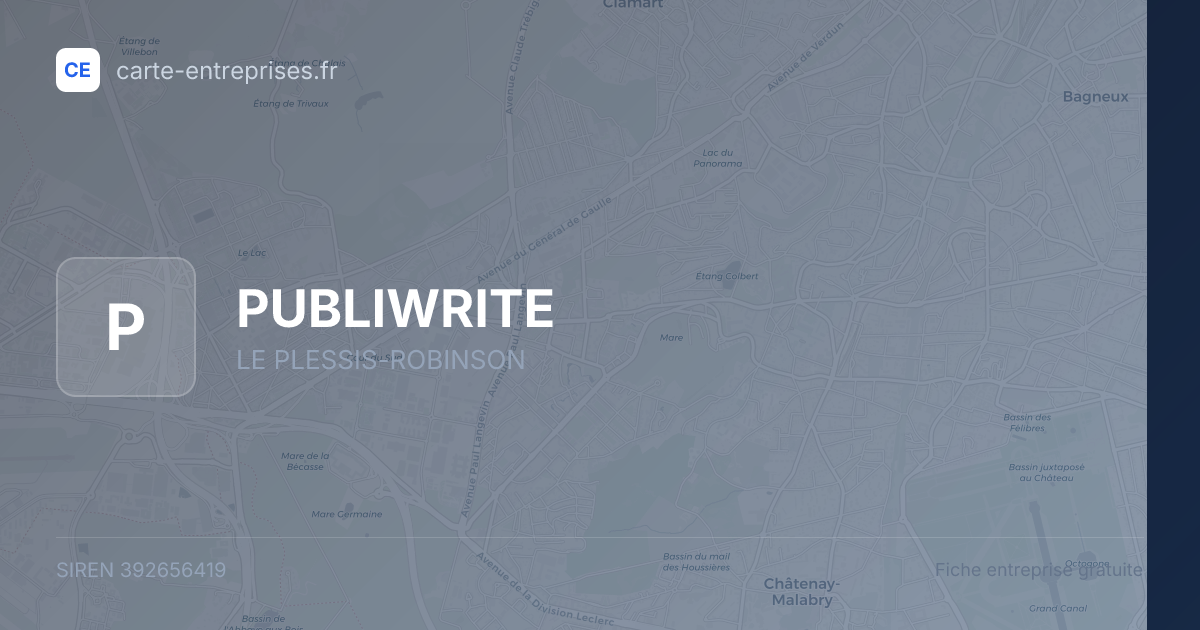PUBLIWRITE — 392656419 — fiche entreprise