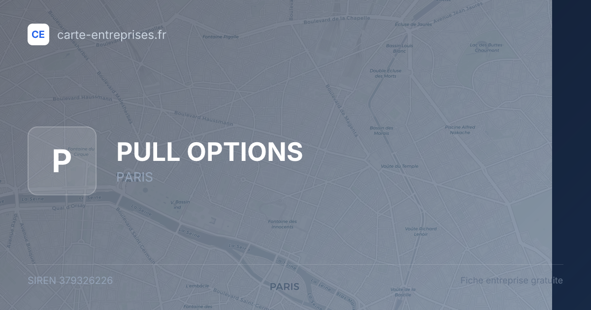 PULL OPTIONS — 379326226 — fiche entreprise