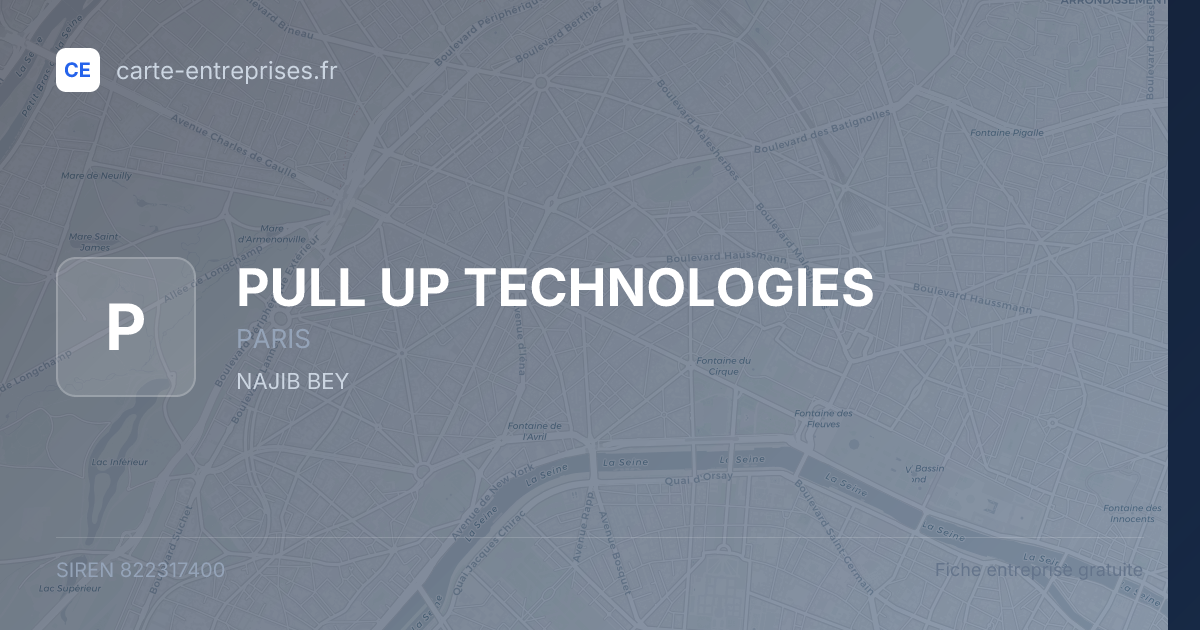PULL UP TECHNOLOGIES — 822317400 — fiche entreprise