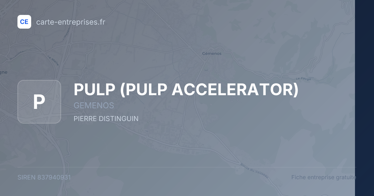 PULP (PULP ACCELERATOR) — 837940931 — fiche entreprise