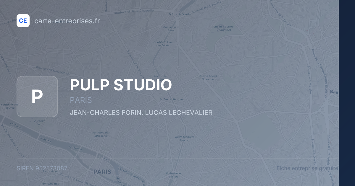 PULP STUDIO — 952573087 — fiche entreprise