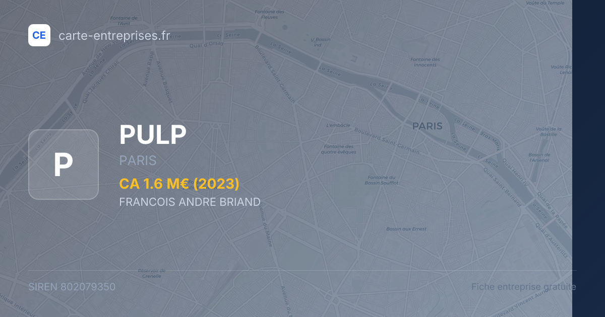 PULP — 802079350 — fiche entreprise
